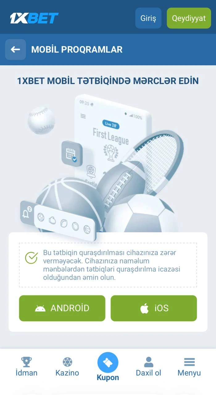 1xbet iphone indirme - rəsmi sayt