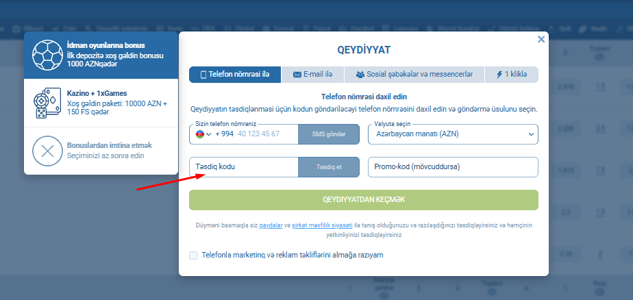 1xbet promo kodu