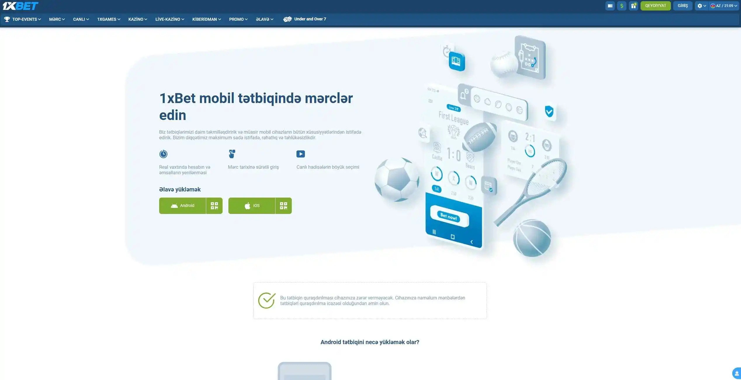 JetX onlayn – 1xBet mobil tətbiqinin endirmə səhifəsi, Android və iOS üçün onlayn mərc imkanlar