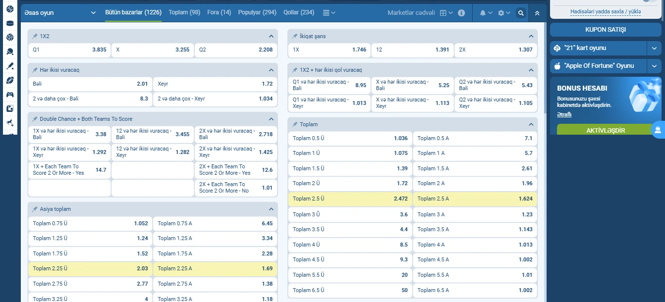 Futbol Mərc Oyunları Növləri