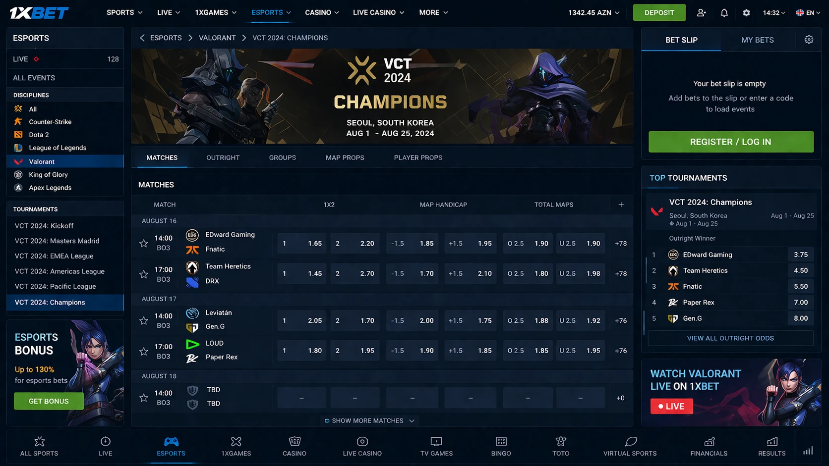 Valorant Live Betting 
