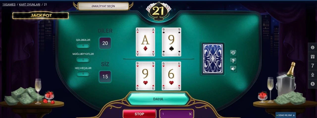 1xBet'də 21 Oyununa Bahis